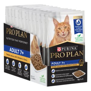 Purina Pro Plan Adult 7+ Chicken in Gravy - Box of 12 Pouches