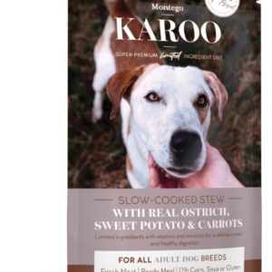Montego Karoo All breed Adult Ostrich, Sweet Potato and Carrots Pouch - Box of 8 Pouches
